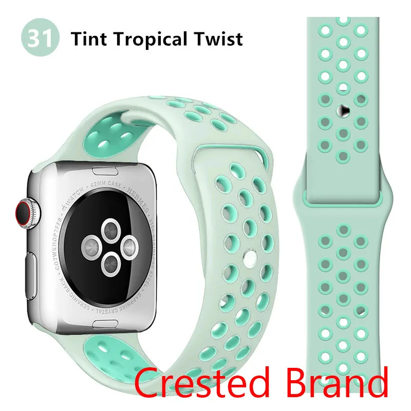 Tint Tropical Twist Спортивный ремешок для Apple Watch 42 мм 38 мм iWatch 44 мм 40 мм силиконовый браслет ремешок для Apple watch 5 4 3 2 1 42/44 мм - Цвет ремешка: Tint Tropical Twist