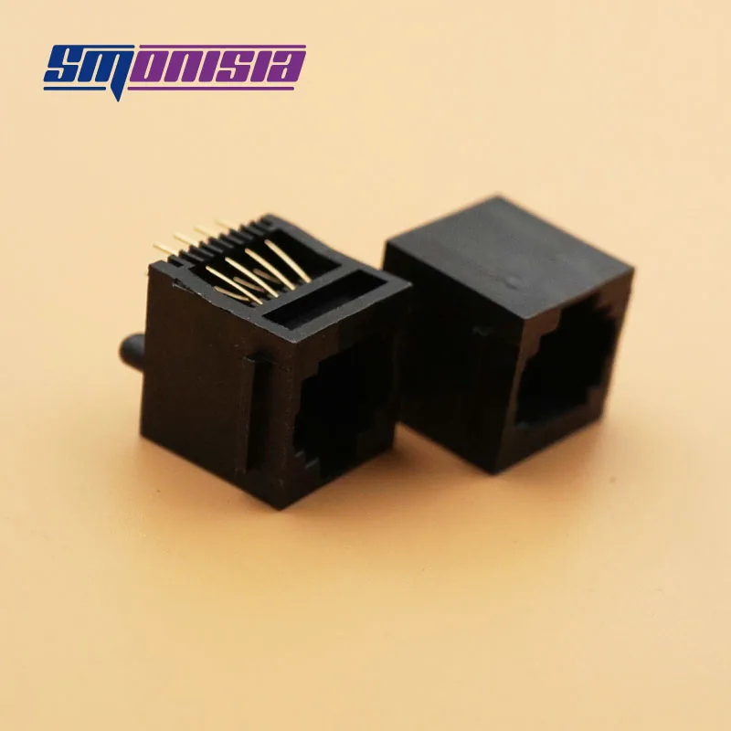 100 шт./лот 52 8P8C RJ45 сетевой разъем с краем 180 градусов вертикального типа|socket rj45|socket