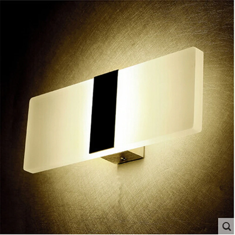 Мини 3/6/12/18W Led акриловая настенная лампа AC85 265V 14 см/22 см Длинные теплые белые