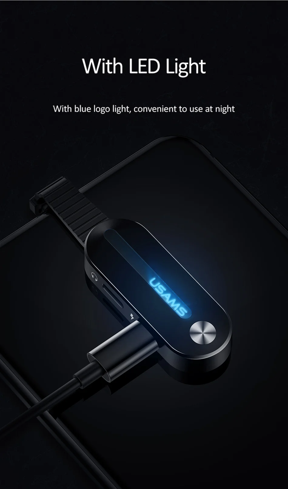 USAMS Dual для Lightning адаптер 2 в 1 аудио Зарядка для iPhone X XS 7 8 адаптер для Lightning+ 3,5 мм 2A зарядка OTG адаптер