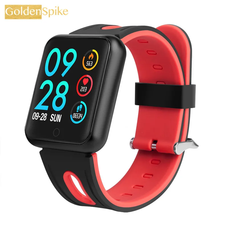 black red Смарт-часы P68 с Bluetooth, женские часы с монитором сердечного ритма, умные часы для iphone, samsung, huawei, ios, Android phone PK GT88 DZ09 S226 X6 - Цвет: black red