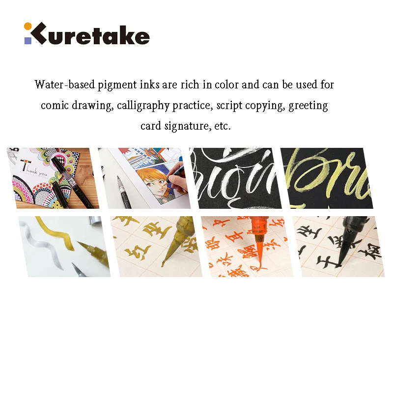 ZIG Kuretake краска для каллиграфии Hard/Brush Pen многоразовый Камбио мультяшный научный