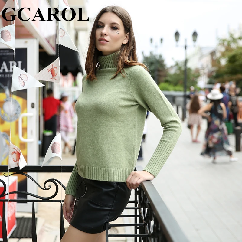 GCAROL Новое поступление Осень-зима толстый женский свитер с высоким воротником