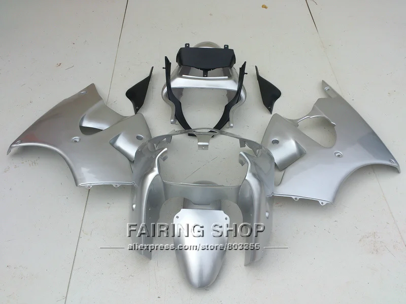 Серебряный обтекатель для Kawasaki zx6r 2000 2002 2001 / 00 01 02 ABS формы под давлением