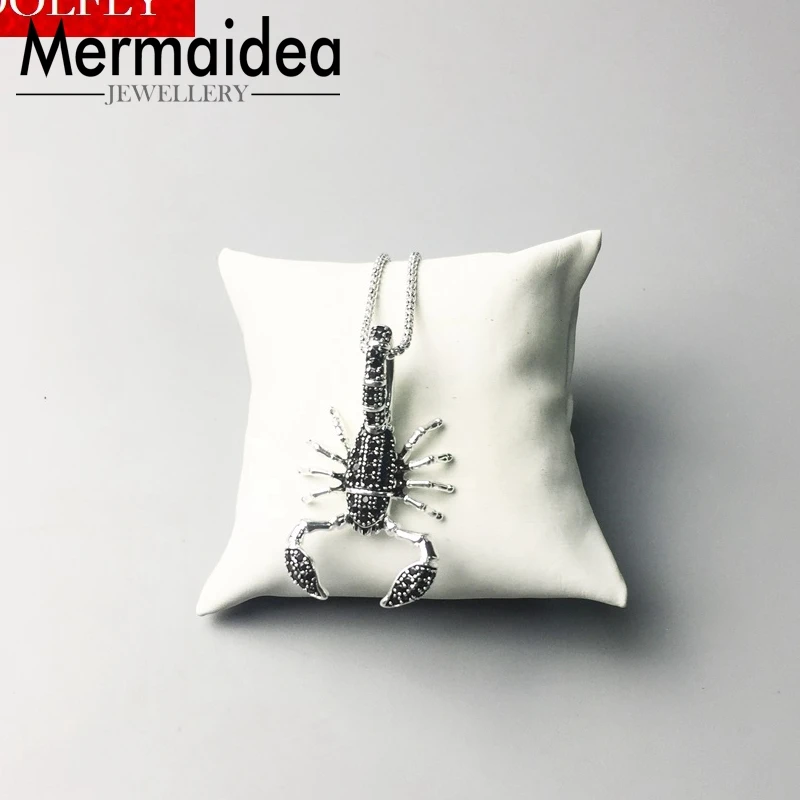 Цепочка с подвеской в виде черного скорпиона для мужчин и женщин ожерелье