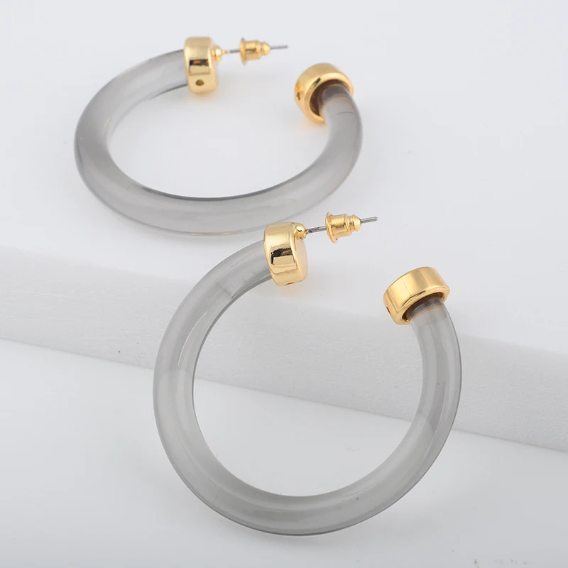 Новинка 2019 модные круглые акриловые серьги кольца для женщин большие