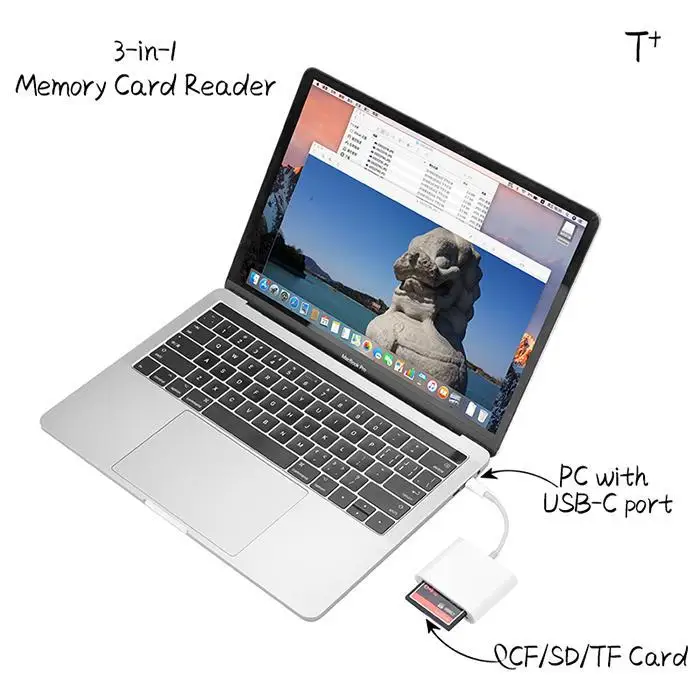 USB C 3 в 1 карта памяти 2 0 считыватель к флэш-памяти type-C CF белая Micro SD TF SDHC ридер |