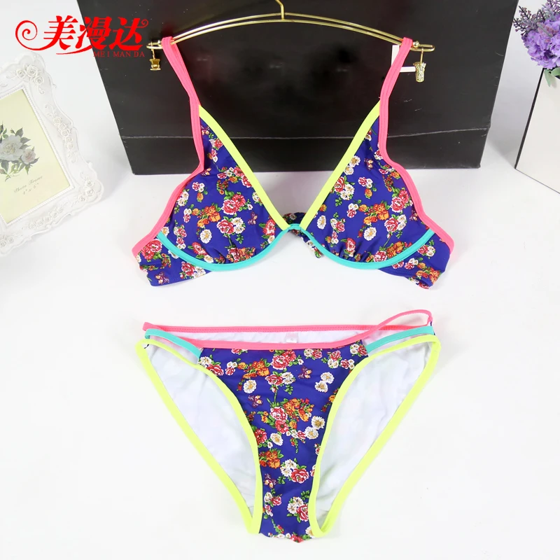 Новые пикантные Цветочный принт Одежда заплыва костюм Push Up Maillots De Bain женщины