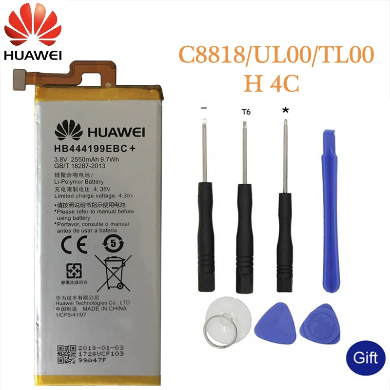 Huawei телефон Батарея HB444199EBC+ для huawei honor 4C C8818 CHM-UL00 CHM-TL00H CHM-CL00 замены батареи 2550 mAh