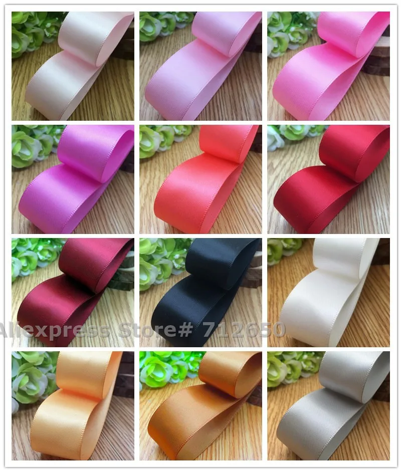 1 ''(25 мм) однотонная атласная лента Двусторонняя сатиновая одежды обуви и hairbow