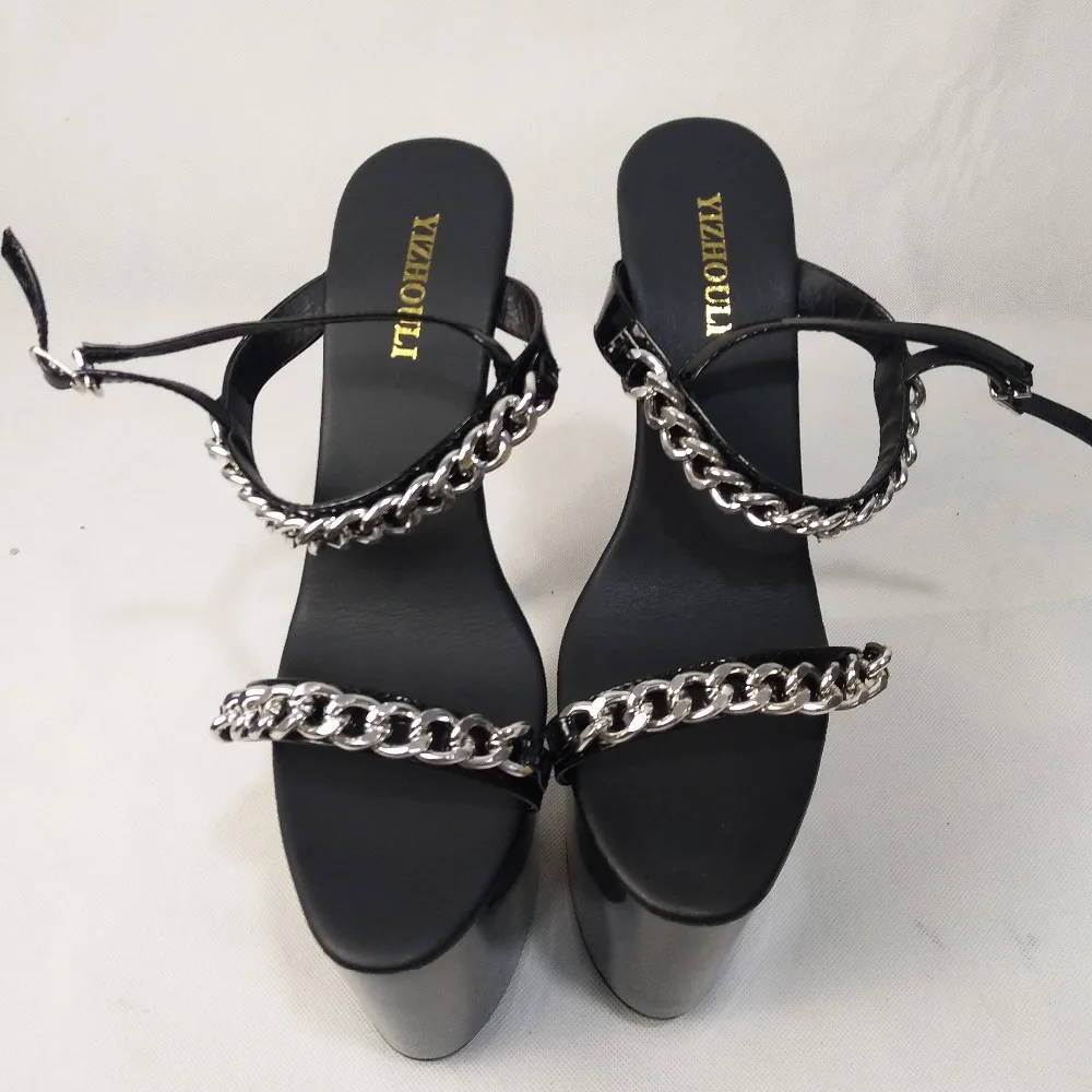 noble metal decoration Shoes black stage performance Ultra fine with waterproof 20 cm sandals | Обувь