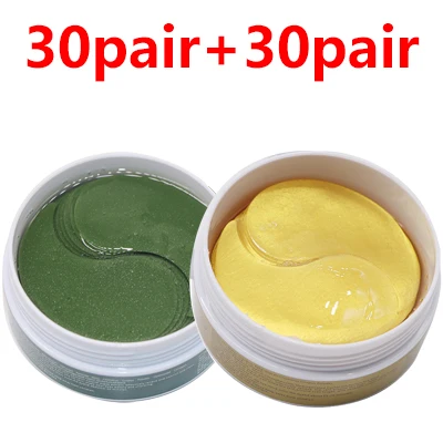 Collagen Crystal Eye Mask 60pcs Anti Wrinkle Remove Eye Bags Dark Circles Sleep Masks Green Gel Eye Patches Skin Care - Цвет: 60Pair Style 7
