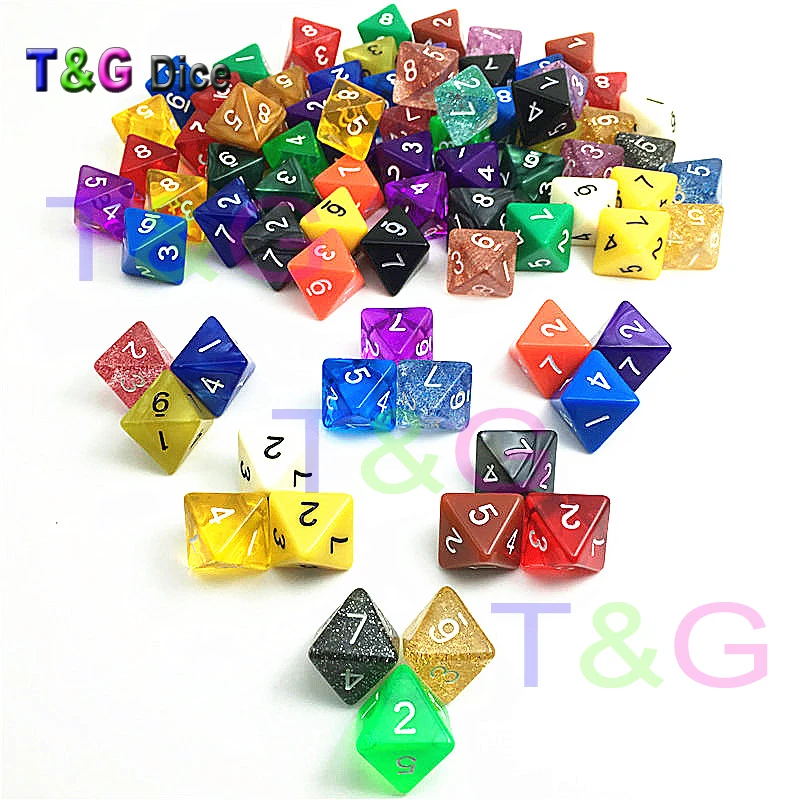 Набор из 10 случайных цветов, случайный стиль, D4, D6, D8, D10, D00, D12, D20 для игры в кости, как аксессуары для настольной игры из игр