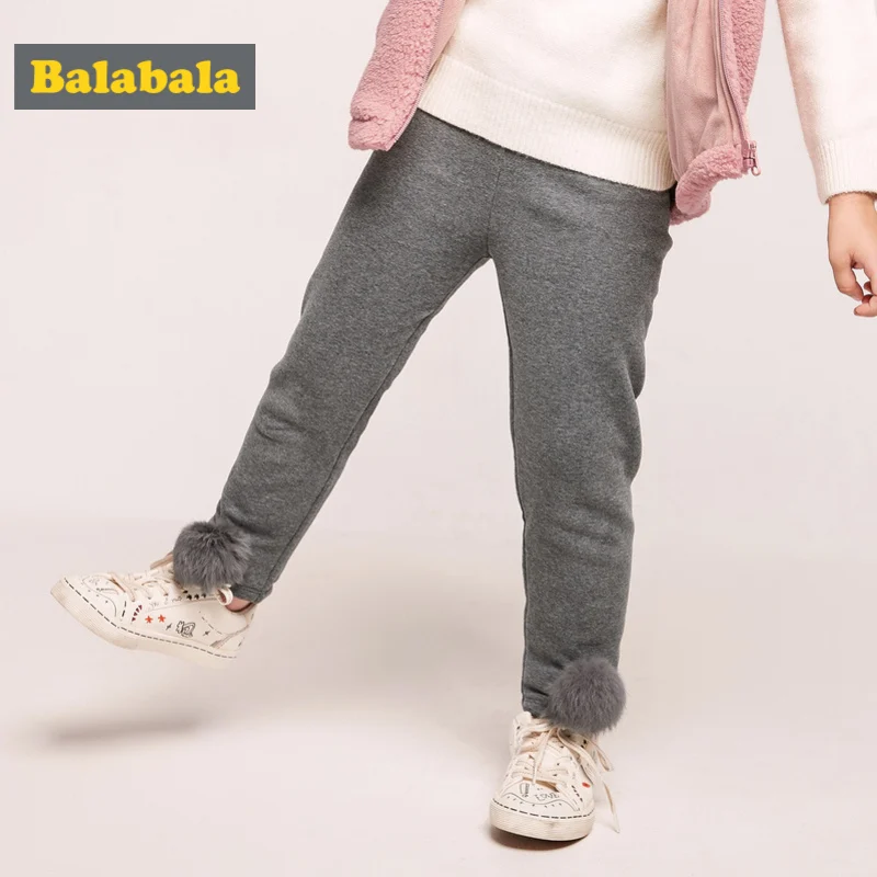 Брюки для девочек с флисовой подкладкой Balabala спортивные штаны эластичным поясом