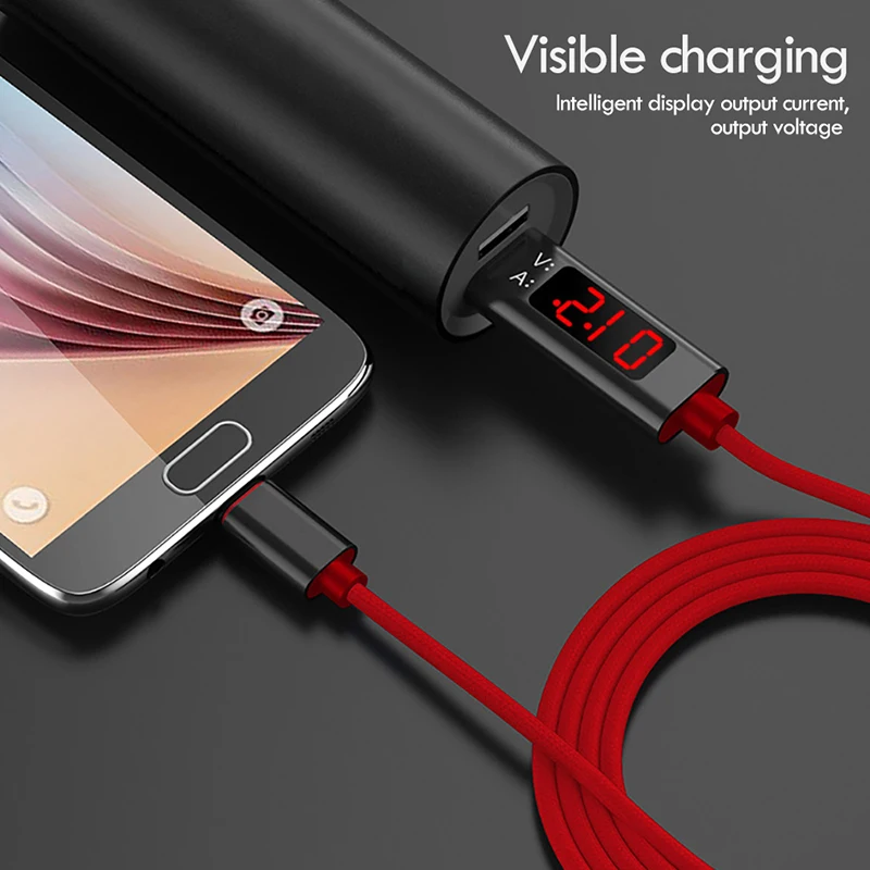 NOHON LED Display USB Type C Charging Data Cable For SamSung Gaxaly S8 Plus Fast Charge Xiaomi Mi 6 Huawei P9 Charger Cables | Мобильные