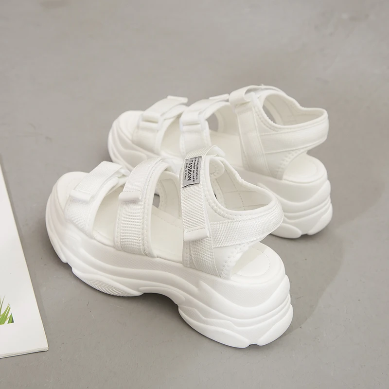 Fashion Women Sandals Platform Wedges Girls Shoes Thick Heel Lace Up Outdoor Breathable Female Beach Sport Sandals Size 35-39