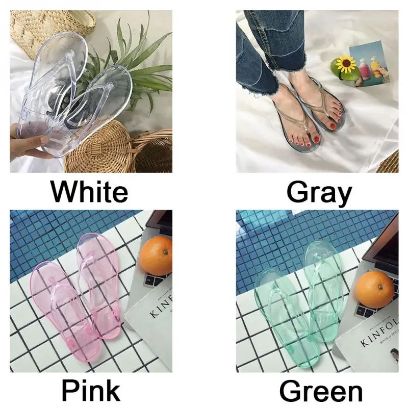 Женские повседневные тапочки удобные прозрачные летние сандалии для