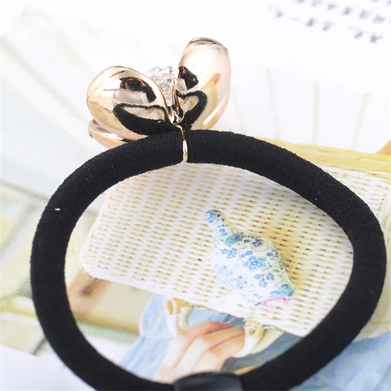 1 шт. аксессуары для волос с шариками женщин эластичные резинки золотыми цветами