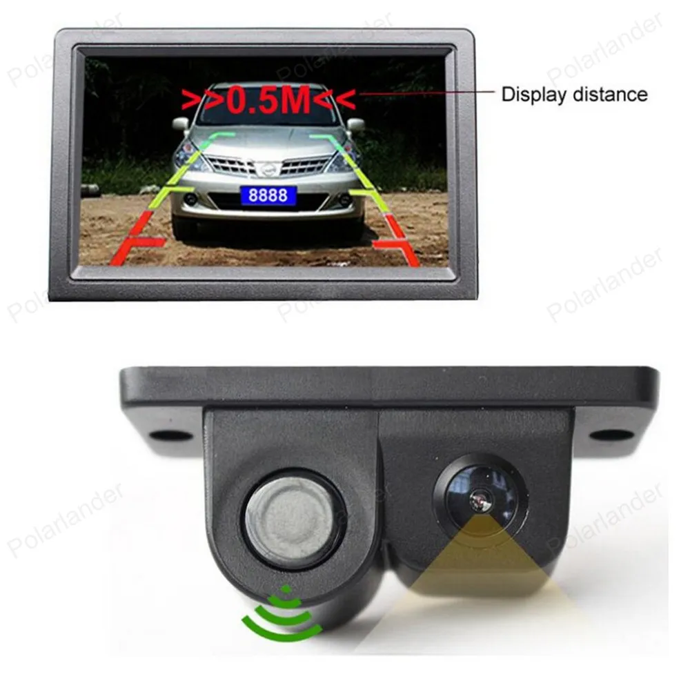 

3in1 4.3" Car Monitor 2 video input with Sound Alarm Car Parking Sensor Camera Backup Radar Reverse System