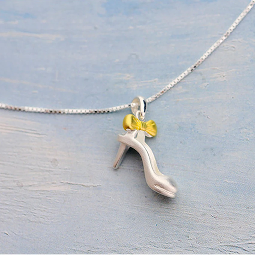 Kinitial бантом кулон Цепочки и ожерелья персонализированные на высоком каблуке