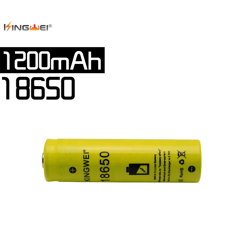 KingWei 18650 100% новый желтый 1200 mAh 3 7 v литиевая батарея литий-ионная аккумуляторная