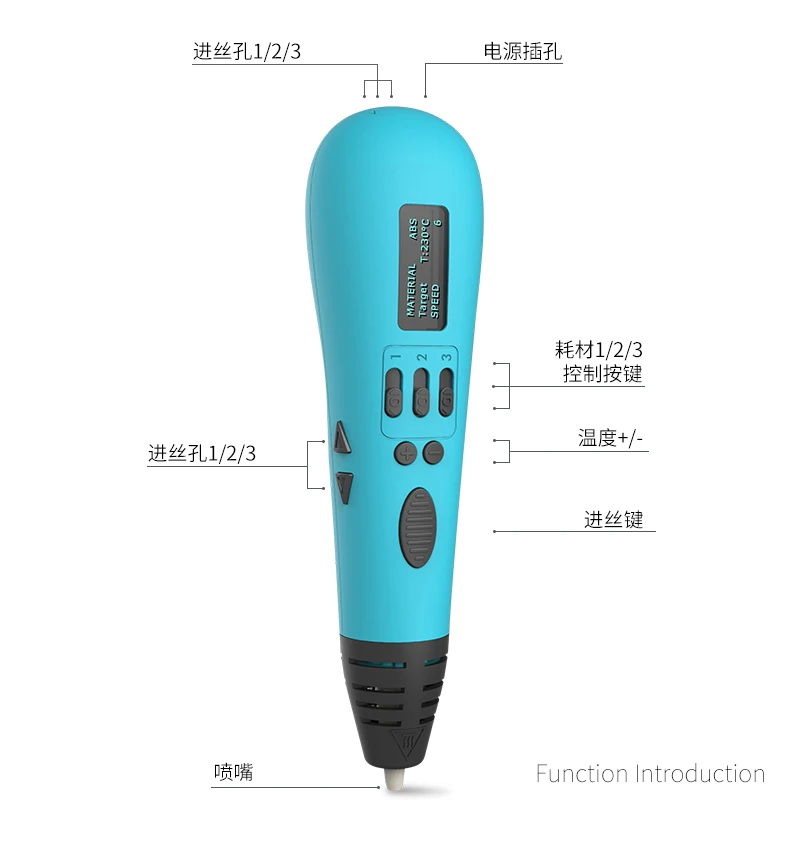 DEWANG OLED 3D Ручка, многоцветная ABS нить, 3d принтер, ручка, рождественские подарки, 3D печать, ручка, 3D ручки, искусство и ремесла