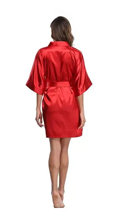 4XL. Женское атласное свадебное кимоно халат для невесты одежда сна халаты