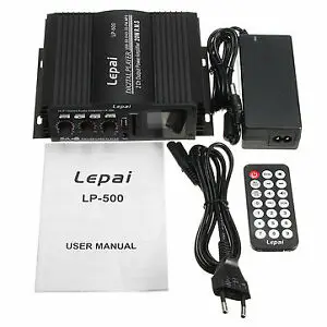 Lepy 500 50 Вт Мини цифровой усилитель FM бас для автомобиля дома MP3 Усилитель плеер |