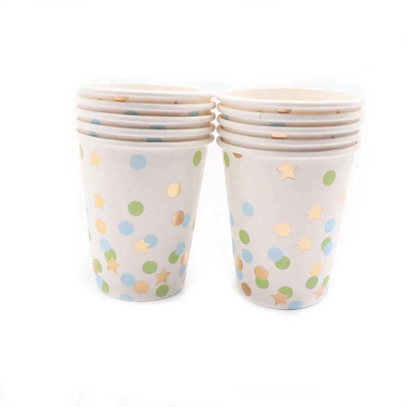 Cup10pcs 20 шт./лот, одноразовая посуда, тарелка, чашка, цветное золото, для ребенка, день рождения, вечерние, свадебные, рождественские украшения на Рамадан, принадлежности - Цвет: Cup10pcs