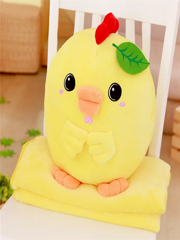 chick Китай Зодиак плюшевые игрушки мягкие плюшевые Тигр кролик свинья подушка с одеялом мягкие животные мягкие игрушки подарок для детей девочек - Цвет: chick