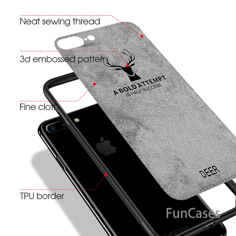 Роскошный Магнитный тканевый чехол с оленем для iphone 6 6s 7 8 Plus X силиконовый