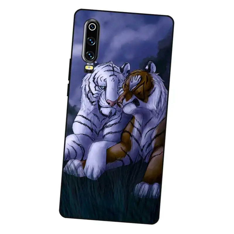N440 Tiger Lion Animal Black Silicone Case Cover For Huawei P8 P9 P10 P20 P30 Lite Pro P Smart Plus 2017 2019 |