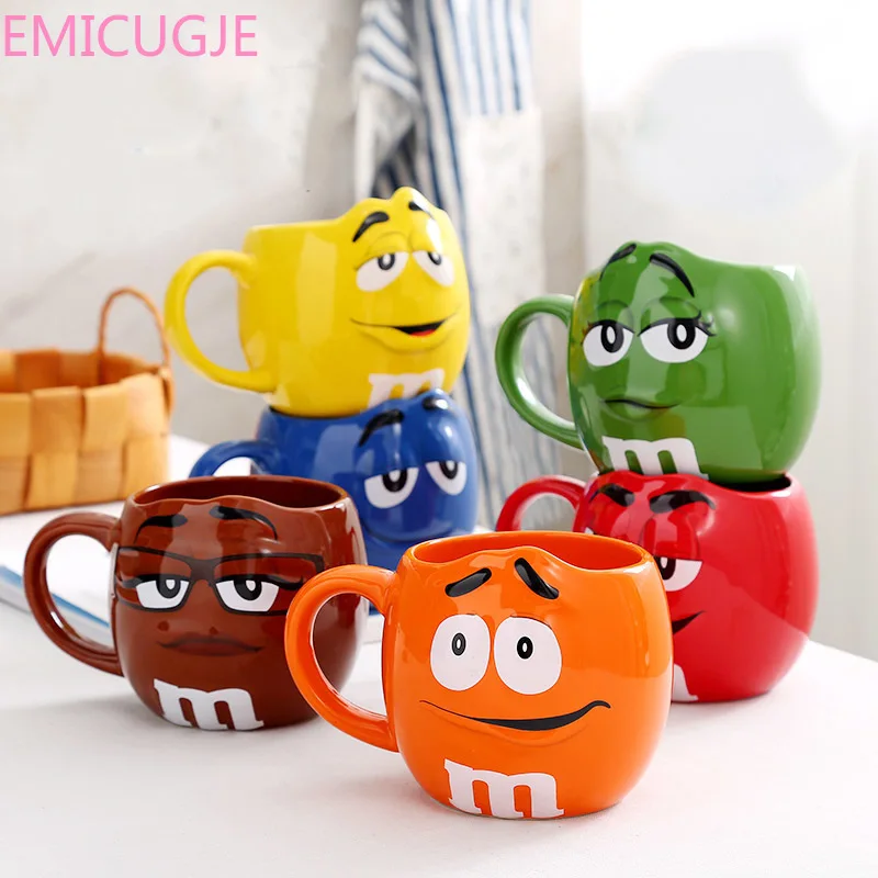 Glaze Milk Water Tea Cups Fashion Drinkware MM Beans Drinking Ceramic Cup Colored Cafe Oatmeal Coffee Mug | Дом и сад