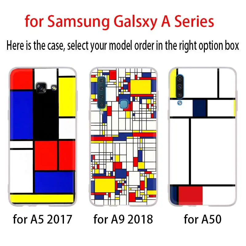 Mondrian художественный чехол для Samsung Галактики A12/A20/A51/A70/A20s/A21s/A32/A50/A50s/A42/A52/A72 5G A8 A7 A6