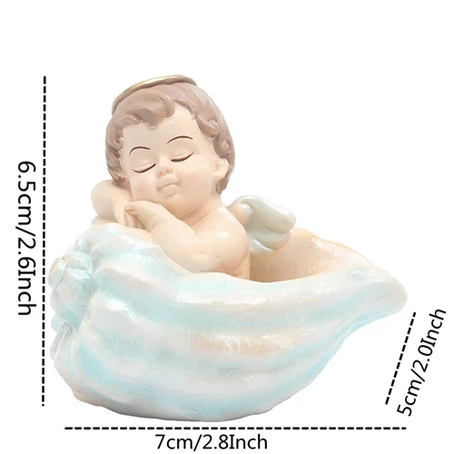 Conch Angel Right VILEAD 5-7 см фигурки Ангела из смолы океана, украшения для выпечки, торта, креативные домашние ремесла, украшения для дома, новогодний декор - Цвет: Conch Angel Right