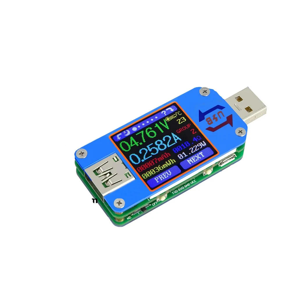 USB тестер 2 0 Type C цветной ЖК Вольтметр Амперметр измеритель тока напряжения