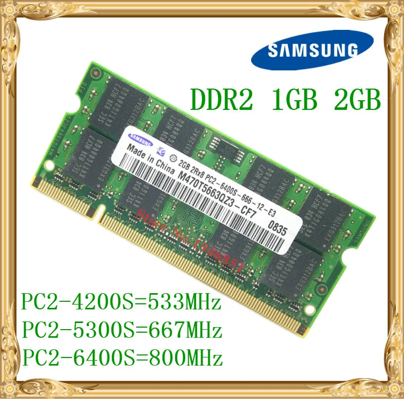 Память Samsung для ноутбука 1 Гб 2 DDR2 533 667 800 МГц PC2 4200 5300 6400 RAM 6400S 2G 200 pin|2gb ddr2 533|ddr2 5332gb |