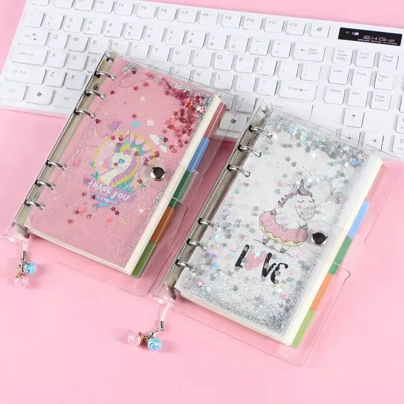 Милый блокнот для путешествий с единорогом и листьями записи настроения набор