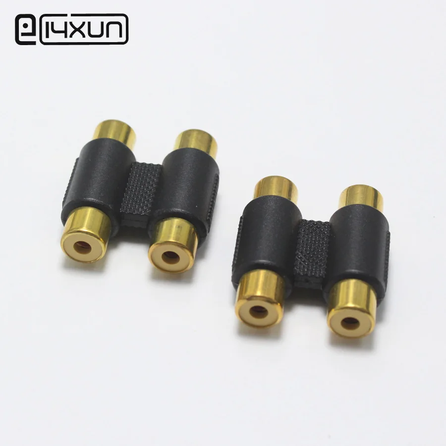 1 шт. 2Pin RCA встроенный переходник Женский штекер позолоченный AV адаптер F/F разъем