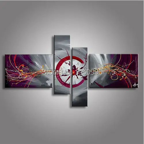 Масляные картины на холсте красные черные белые украшения для дома современная