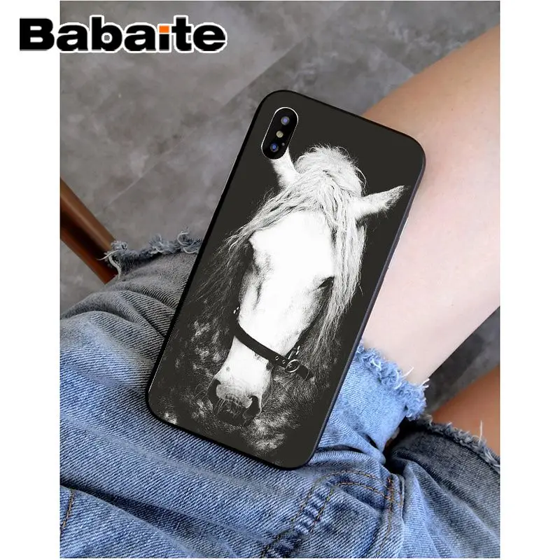 Babaite с принтом животного, лошади DIY Роскошный Высокий протектор на конце чехол для Apple iPhone 8 7 6 6S Plus X XS MAX 5 5S SE XR мобильных телефонов