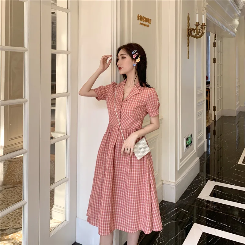 Платье А силуэта женское летняя рубашка с коротким рукавом в японском и