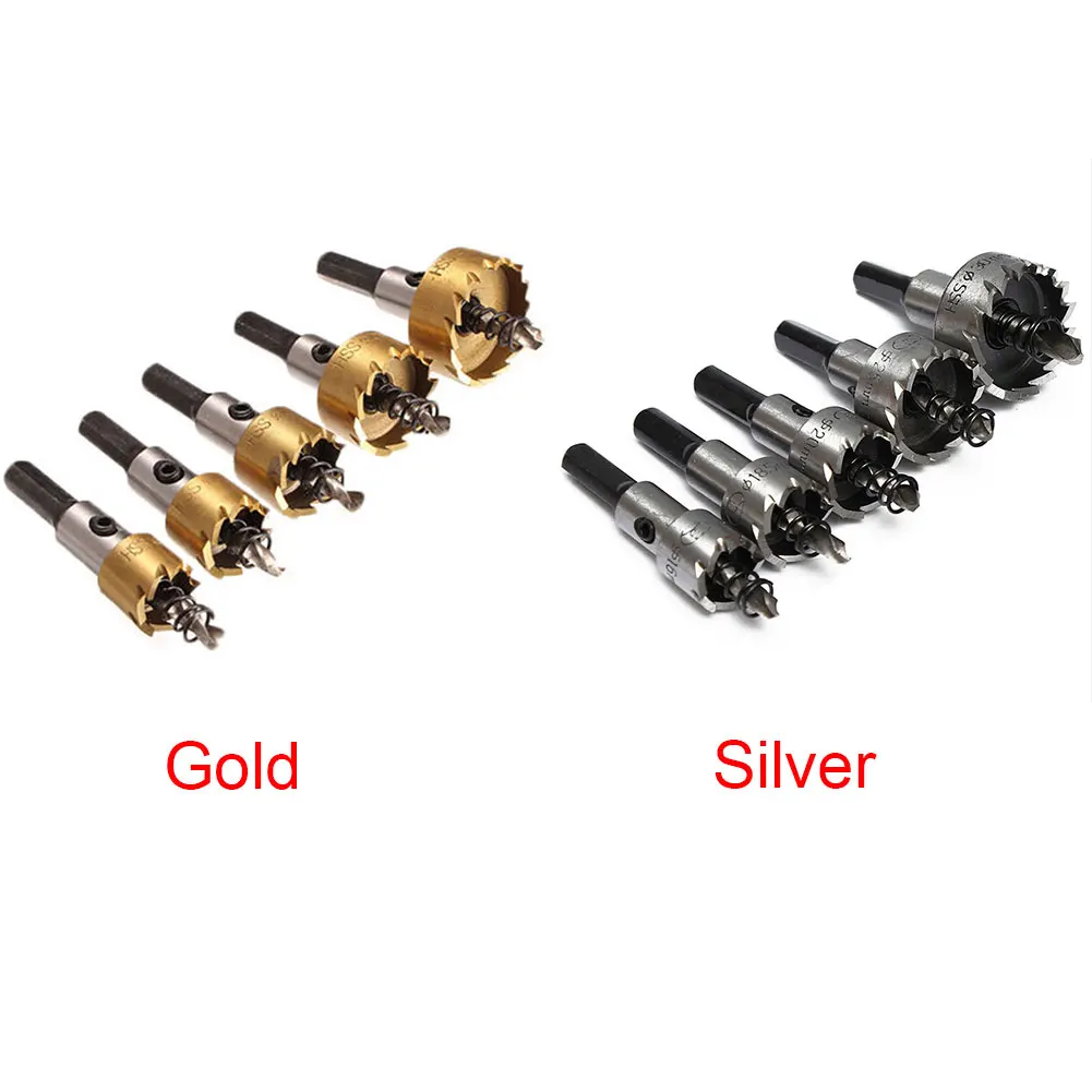 5pcs HSS Hole Saw Tooth Kit Tools Metal Milling Cutters Drill Bit Set 16/18.5/20/25/30mm