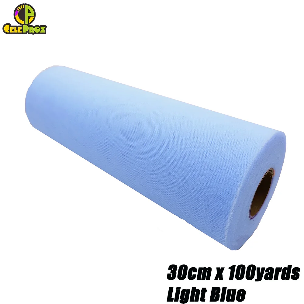 30cm Light Blue 30 см 100 ярдов белый тюль рулон Тюль органза Ткань DIY открытый свадьба день рождения Alise Runner центральные украшения принадлежности - Цвет: 30cm Light Blue