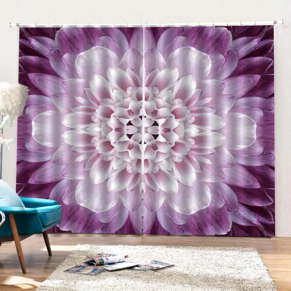 Фиолетовые Роскошные затемненные 3D оконные шторы для гостиной фиолетовые
