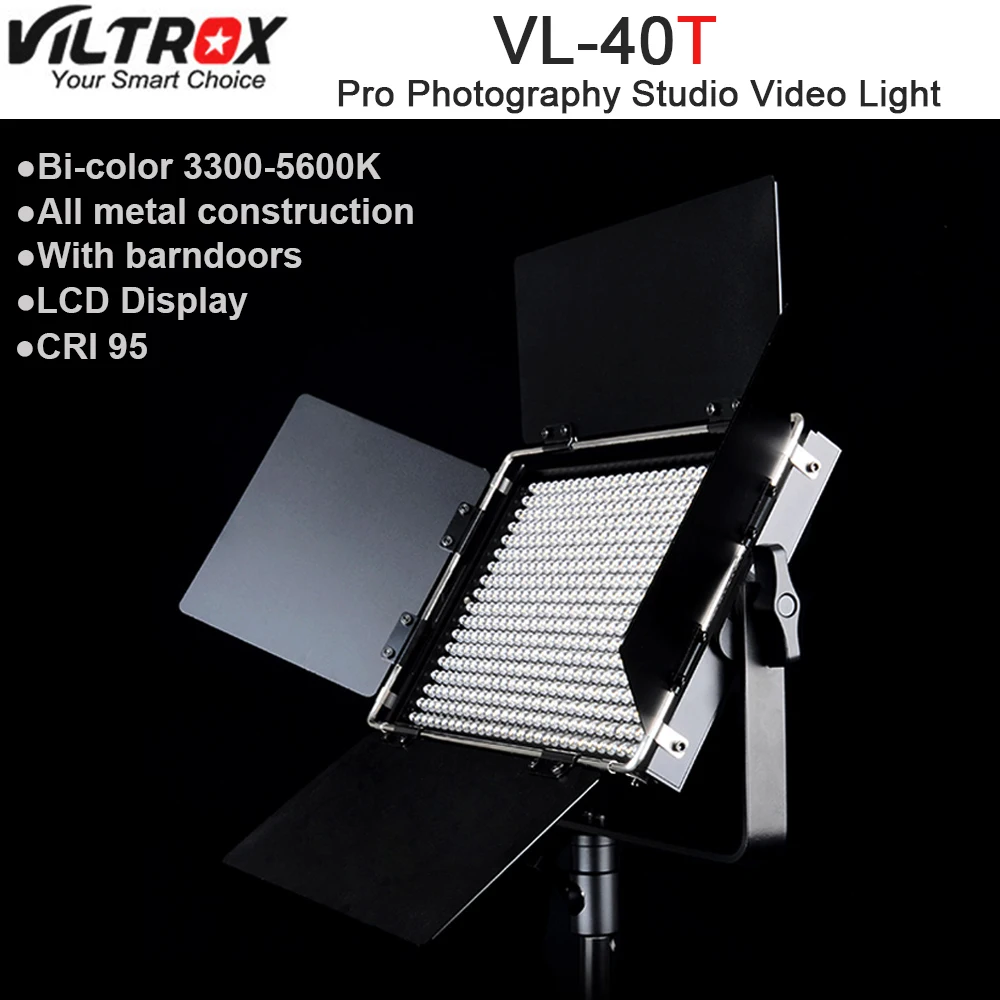 

Viltrox VL-40T 540 LED Studio Video 3200K-5600K Slim Bicolor Dimmable LCD Light Lamp for Camera Camcorder