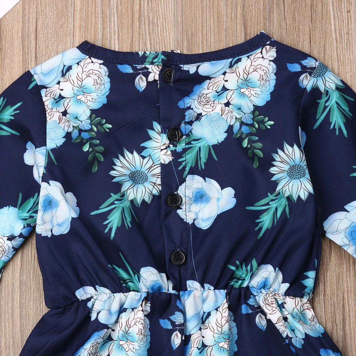 

6M-3Y Toddler Newborn Baby Girls Floral Rompers Long Sleeve Jumpsuit Ruffles Flower Long Sleeve Costumes For Girls