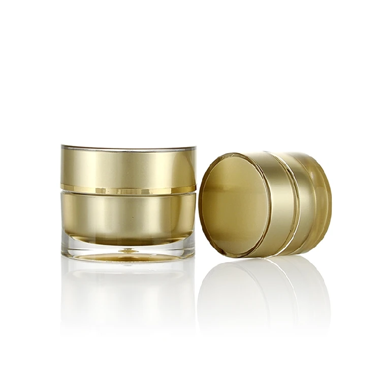 

230PCS 10g Round Acrylic Jar White Gold Jar Container Empty Cream Jar Plastic Cosmetic Packaging Bottle