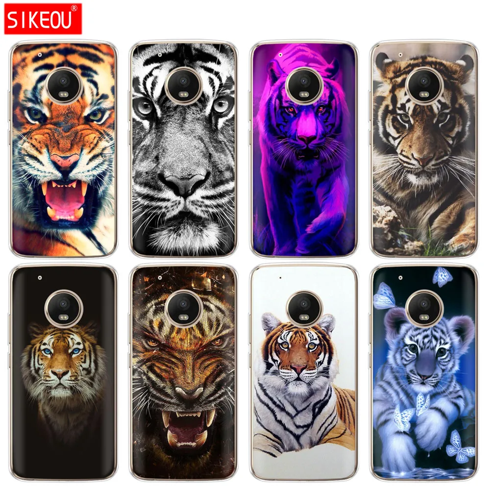 Силиконовый чехол для телефона Motorola Moto G6 G5 G5S Z2 Z3 PLAY PLUS X4 E4 E5 C animal tiger|Бамперы| |