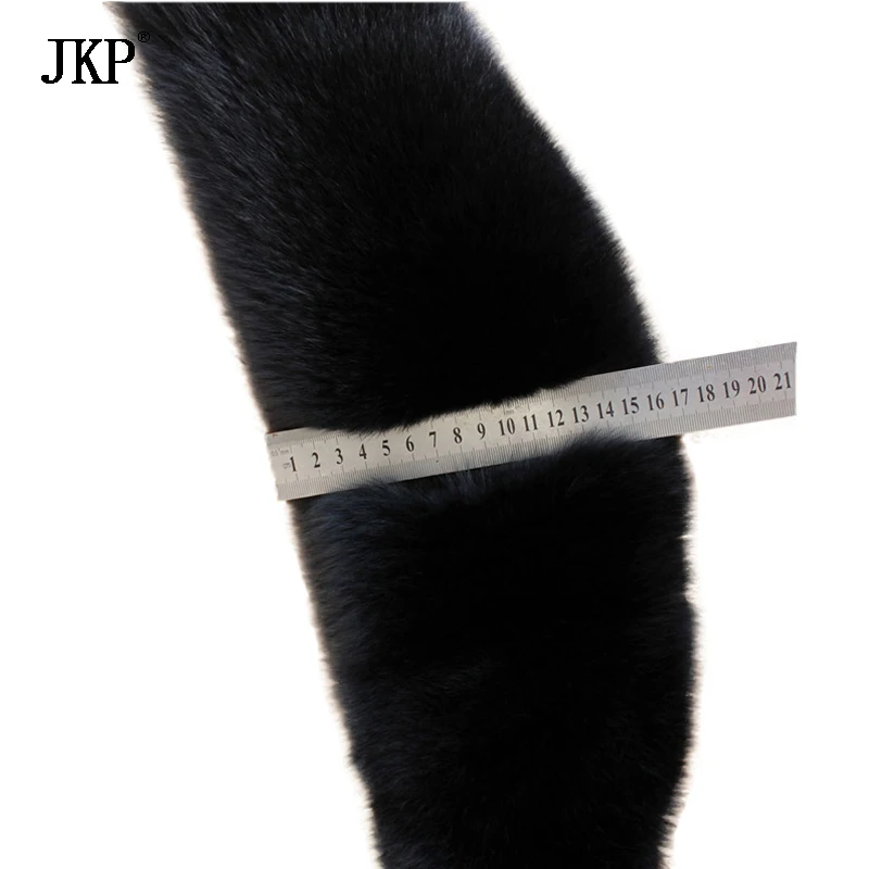 Длинный 100% натуральный Лисий мех воротник шарф черный 100 см |